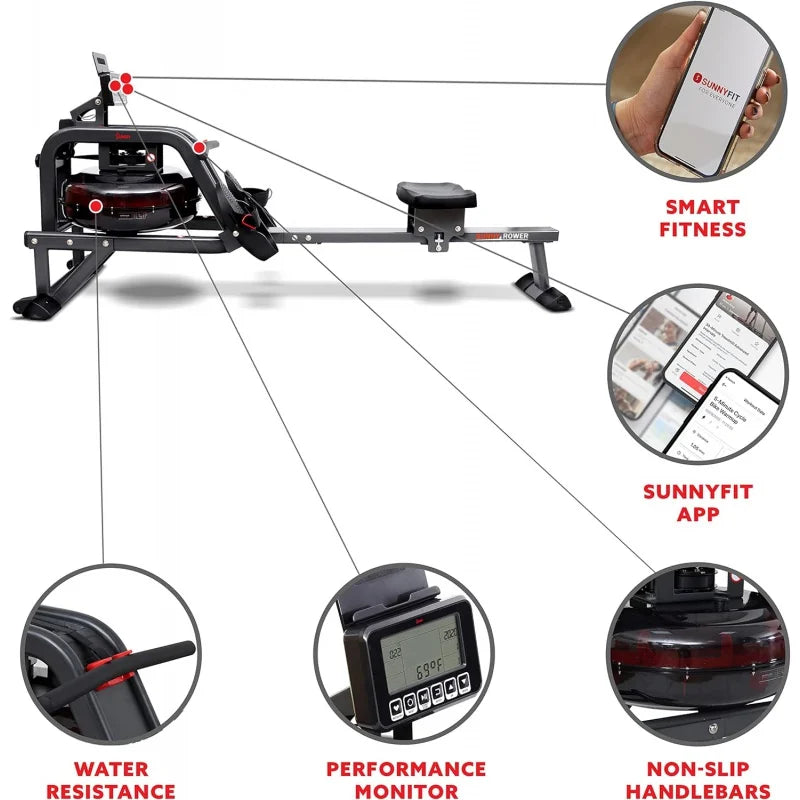 Sunny Health & Fitness Water Rowing Machine