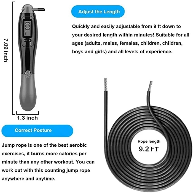 Digital Wireless Calorie Counter Skip Rope Sport