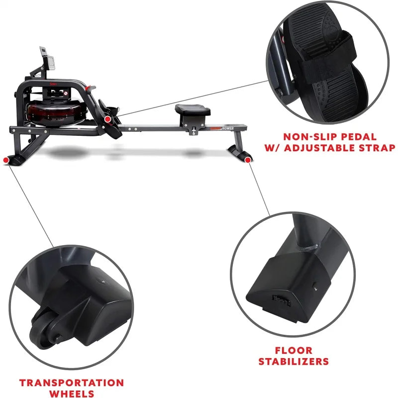 Sunny Health & Fitness Water Rowing Machine