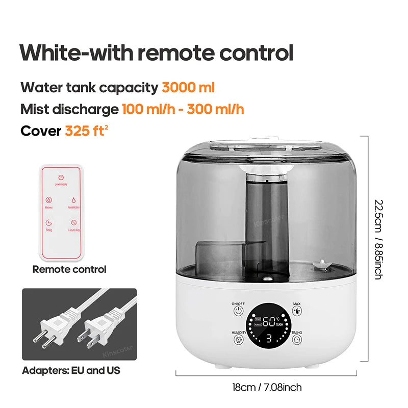 KINSCOTER 3L Air Humidifier Aroma Diffuser