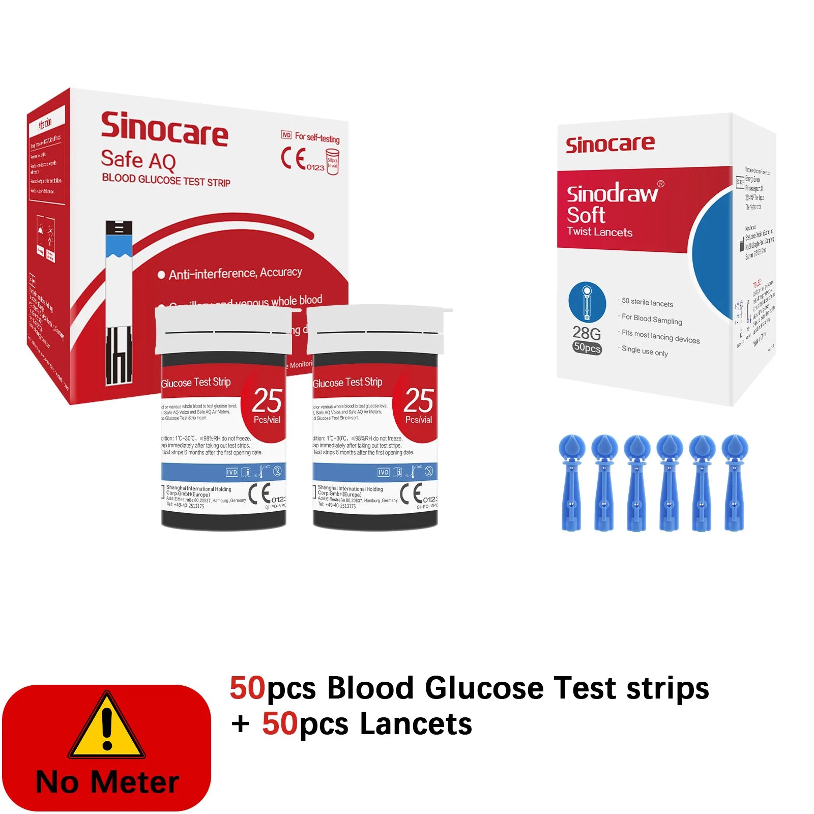 Safe AQ Blood Glucose Meter with Test Strips